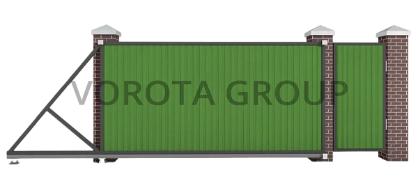 Откатные ворота Doorhan зеленого цвета 4000x2000
