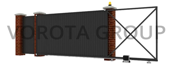 Откатные ворота Doorhan графитового цвета 3500x2500